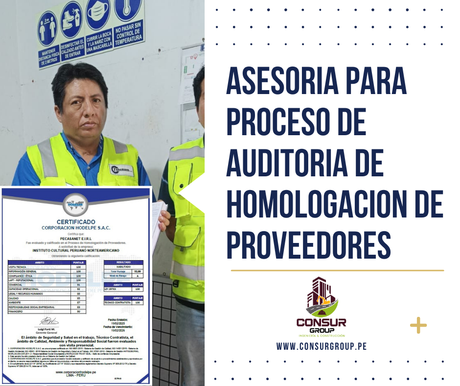 ASESORIA PARA PROCESO DE AUDITORIA DE HOMOLOGACION DE PROVEEDORES